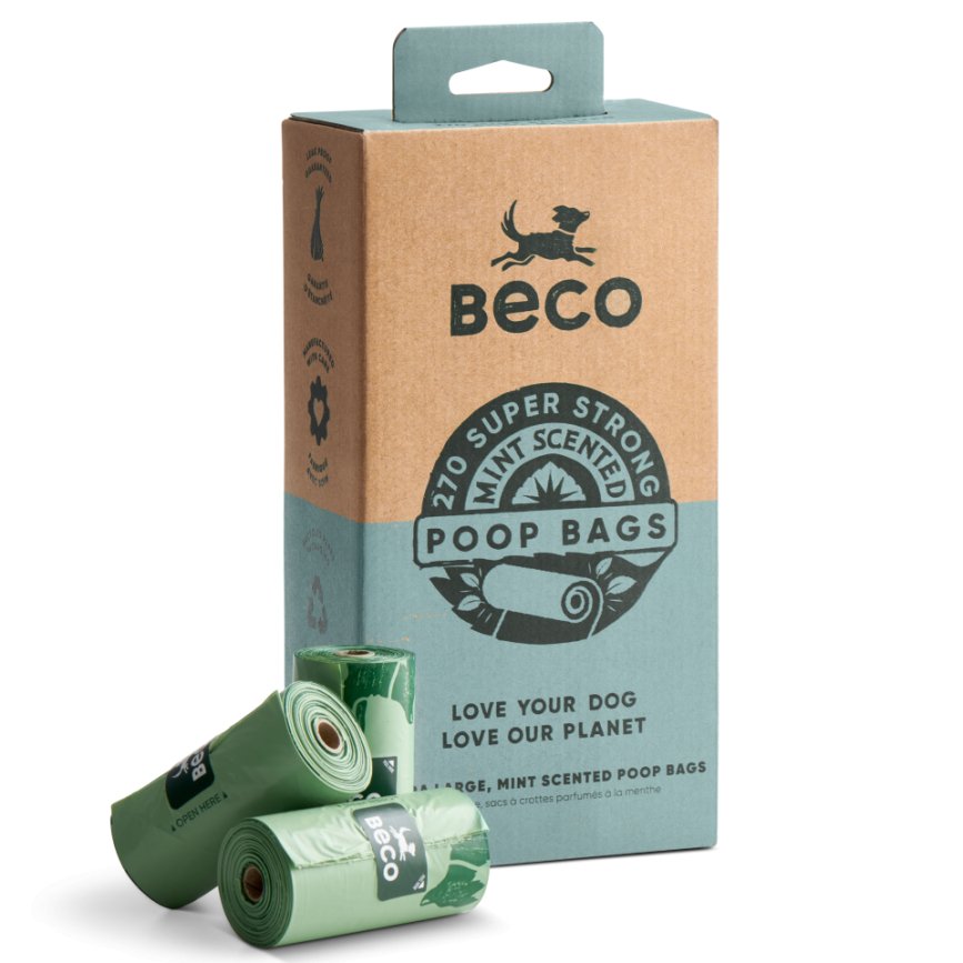 Beco Large Mint - Scented Poop Bags - The Bark Side